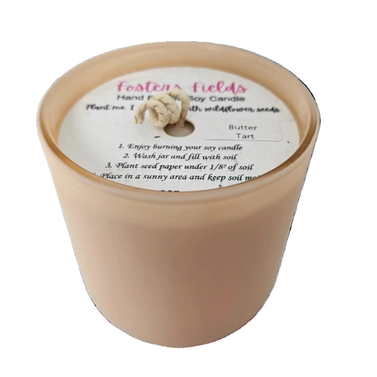 Warm and cozy Butter Tart candle in soft beige jar — sweet, bakery-inspired scent