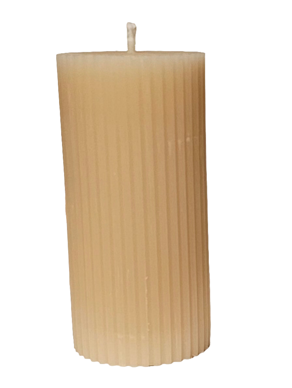 natural soy wax pillar, unscented, natural color, charm accents vary, Fosters Fields Pillar Candle