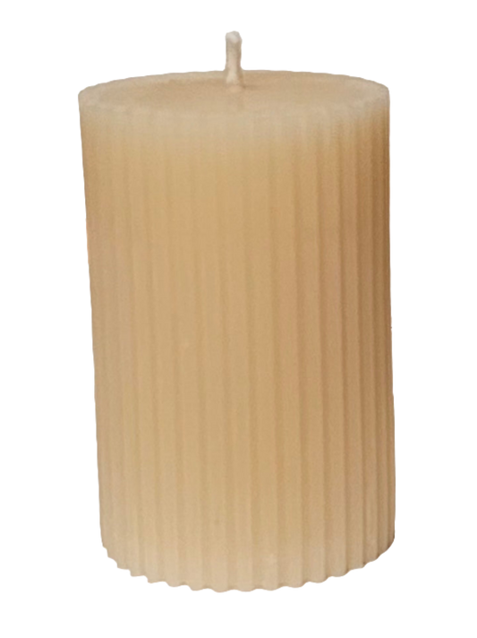 natural soy pillar, unscented, natural color, charm accent, small pillar SM PIllar-3" tall by 2.5" wide