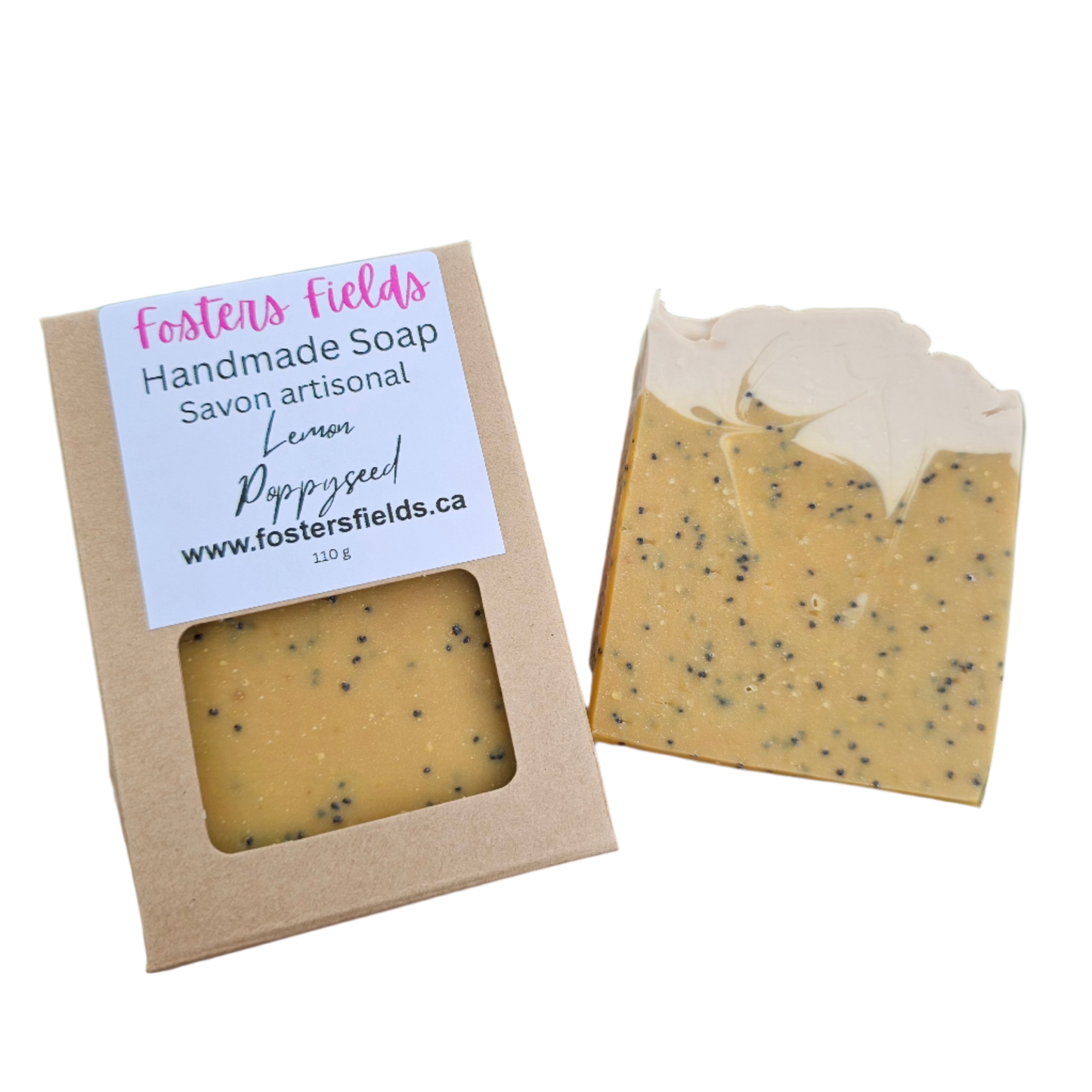 handmade soap scented with sweet and citrus notes of vanilla and lemons
