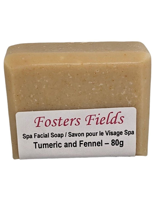 cold process facial bar soap, natural color tumeric and fennel