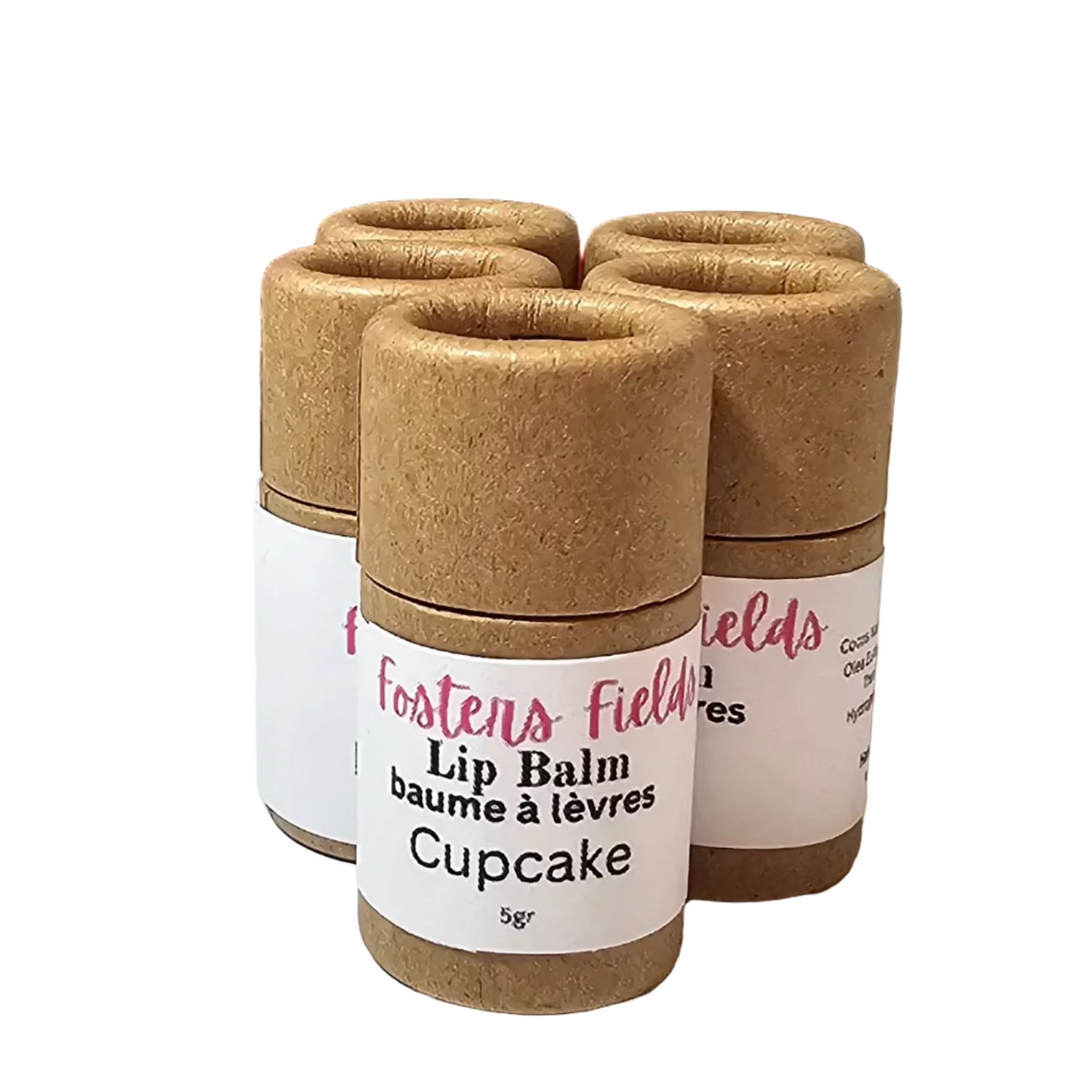 natural lip balm, cupcake, eco friendly push up tube
