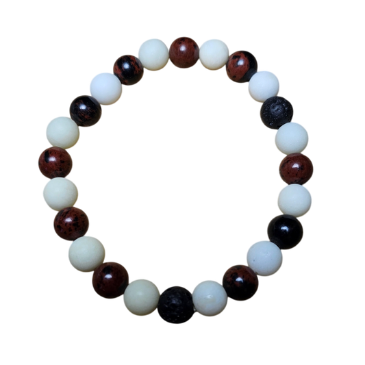 Mahogany Obsidian and Jasper Bracelet