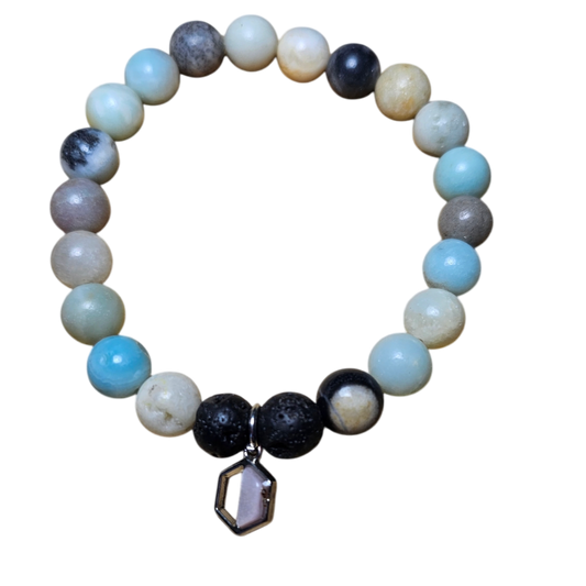 Amazonite and Lava Bracelet