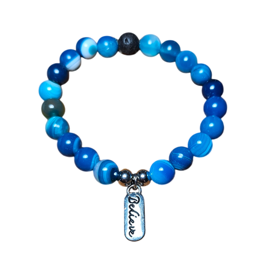 Blue Agate and Lave Bracelet