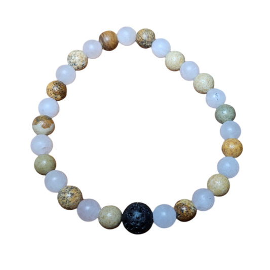 Quartz and Picture Jasper Bracelet