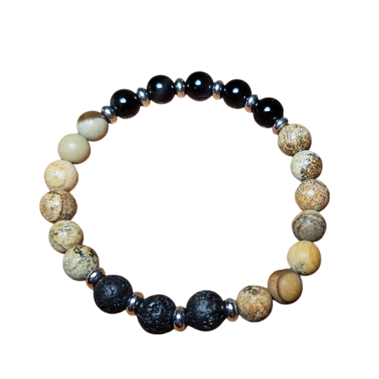 Picture Jasper and Lava Bracelet