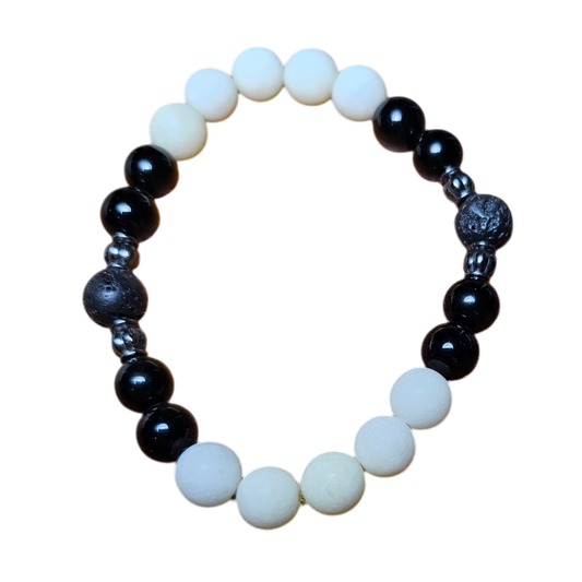 Jasper and Obsidian Bracelet