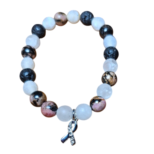 Rhodonite and Quartz Bracelet