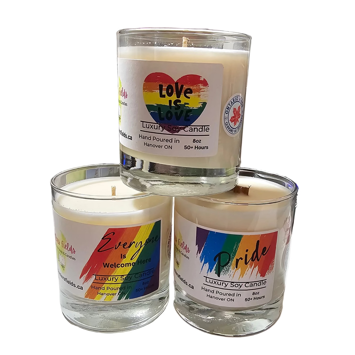 Pride Everyone is Welcome Here Soy Candle