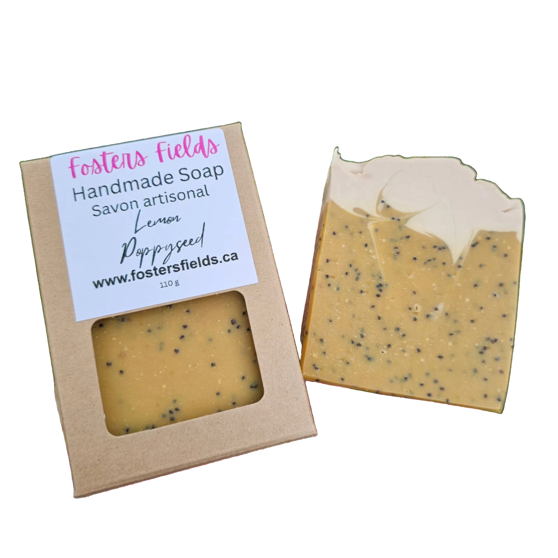handmade soap scented with sweet and citrus notes of vanilla and lemons