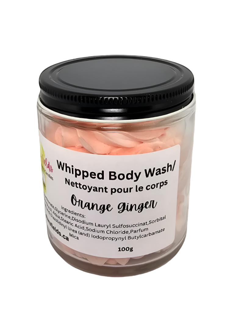 Light and fluffy whipped body wash in vibrant orange, scented with refreshing orange ginger. Gentle on skin, this luxurious body wash has a whipped cream consistency, perfect for a soothing and invigorating cleanse