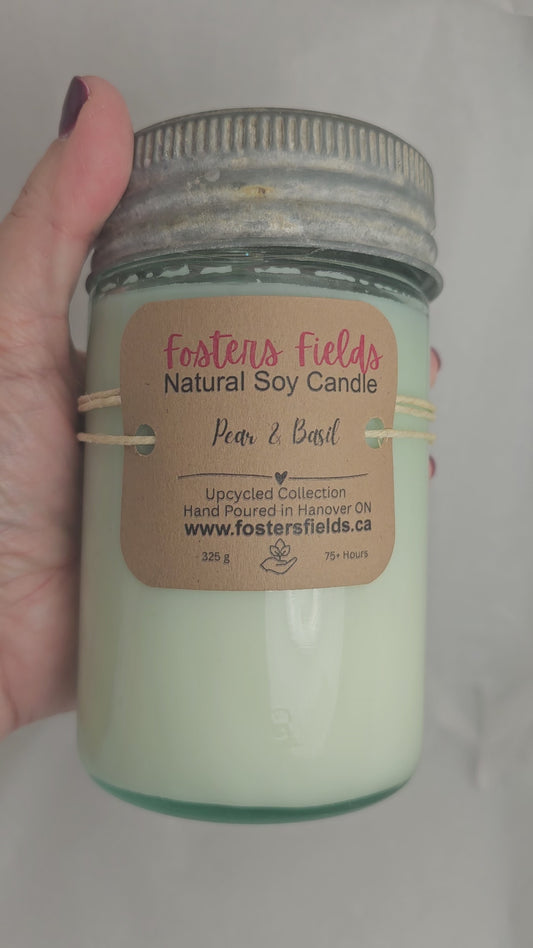 Upcycled Soy Candle Pear & Basil