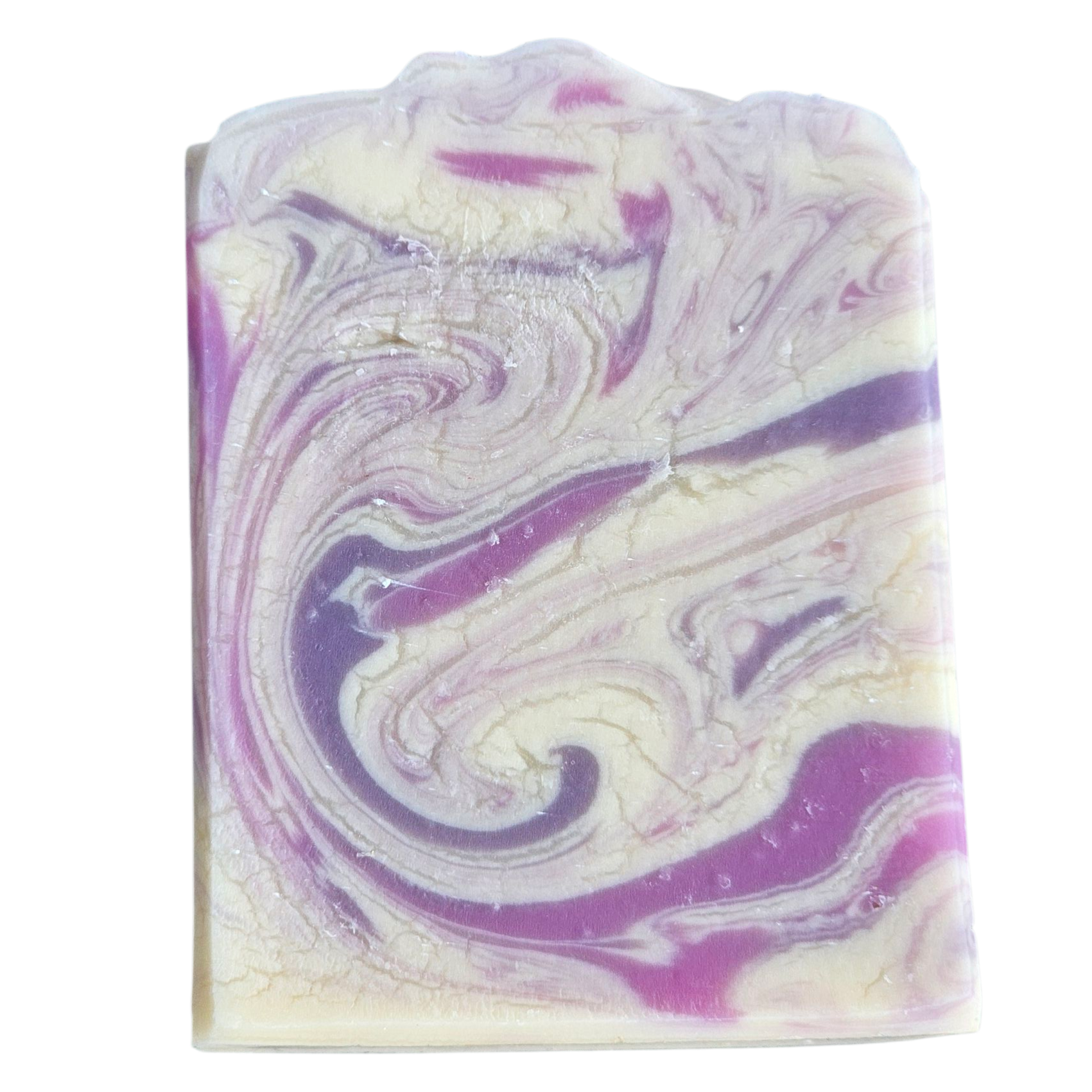 Marbled purple and white soap bar on a white background, Lavender bar soap, ahndmade, swirls