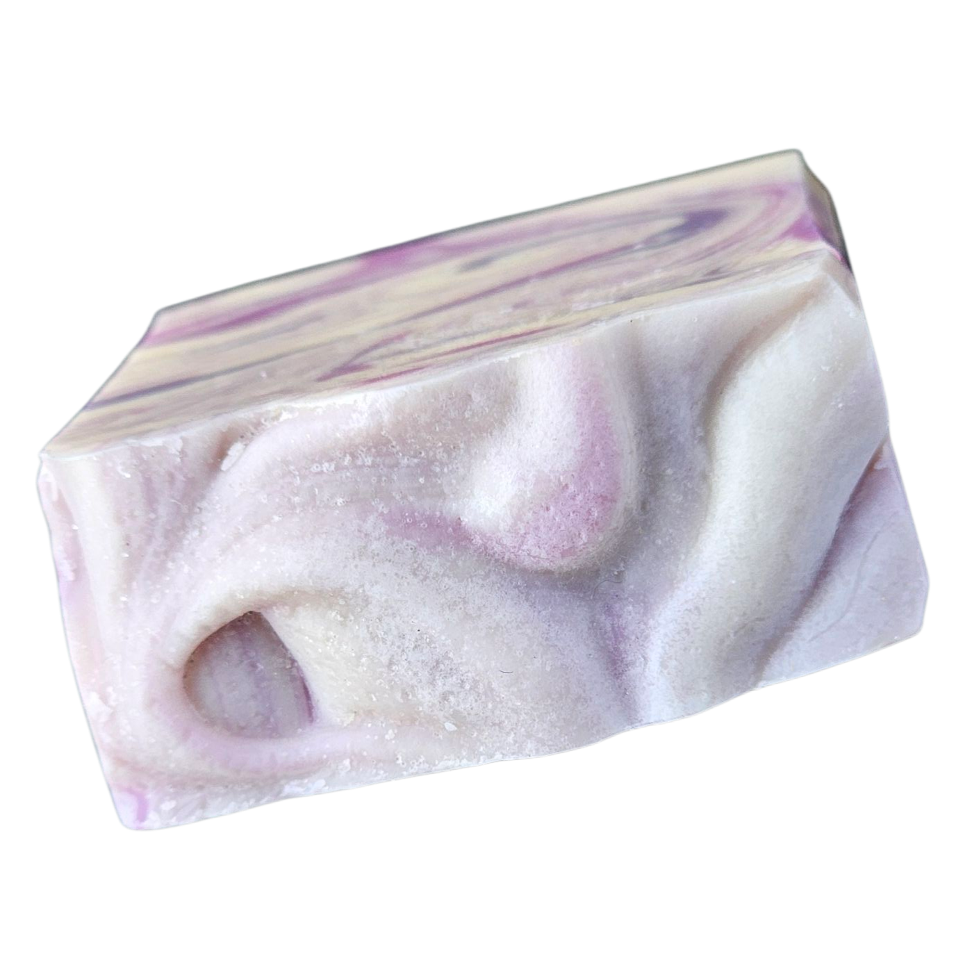 top view of handmade bar soap, lavender