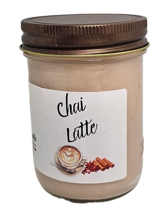 Chai Latte Natural Soy Candle - FostersFieldssoap#soycandles#fostersfields#handmadesoap#natural soapnatural soy candleChai Latte Natural Soy Candle
