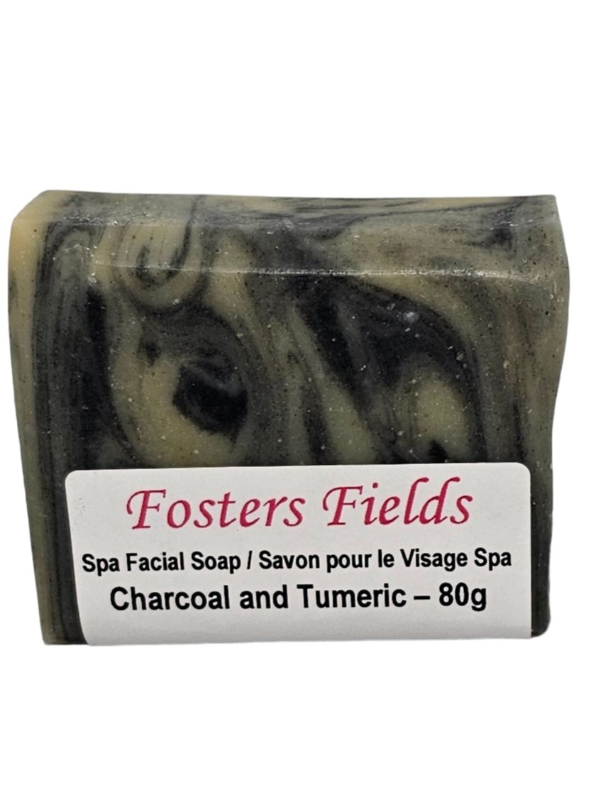 Facial bar soap, charcoal and tumeric 80g suitablle fro sensitive skin