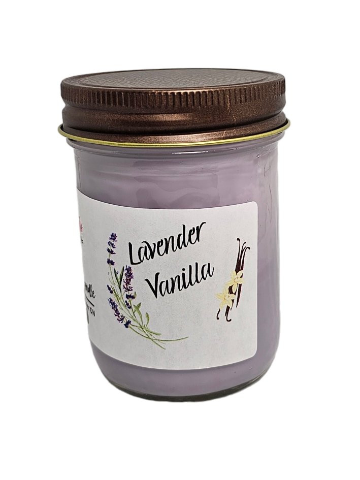 Lavender Vanilla Natural Soy Candle - FostersFieldssoap#soycandles#fostersfields#handmadesoap#natural soapnatural soy candleLavender Vanilla Natural Soy Candle