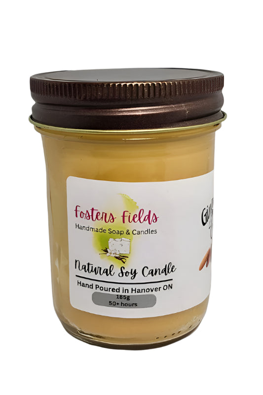 hand poured soy wax candle jar 185g orange gingersnap cookie